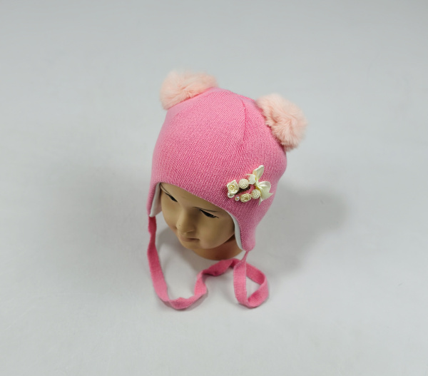 Шапка малютка арт.1019 (т.розовый)